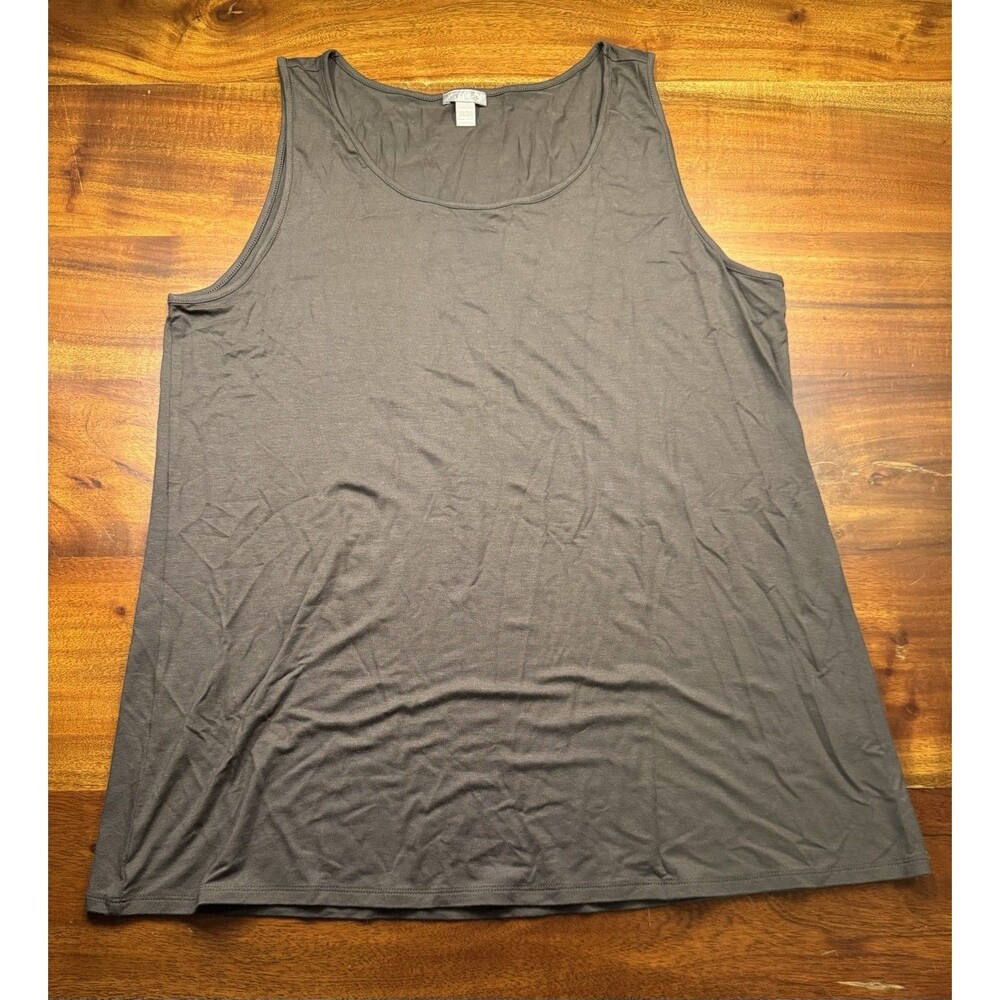 J. Jill Brown Tank Top Womens Large L Sleeveless Scoop Neck Basic Stretch Flowy